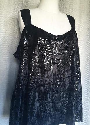 Женская новая нарядная, велюровая блуза, блузка, блестящая новогодняя майка топ, пайетка halloween