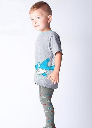 Хлопковые колготки для мальчиков с рисунком "машинки" (арт. d 017-3)