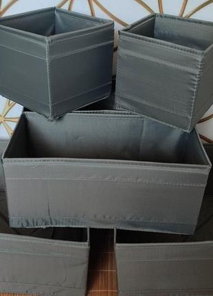 Набір коробок-органайзерів для зберігання речей 6 шт ikea skubb коробки, модулі ікеа скубб5 фото