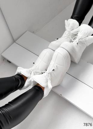 Ботинки дутики женские verta белые зима