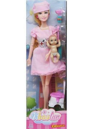 Лялька "ведсестра" з дитиною (у рожевому платті)