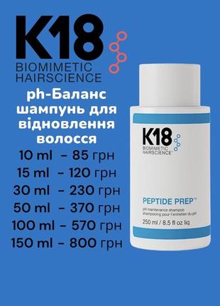 K18 peptide prep ph shampoo - очищающий шампунь, розлив