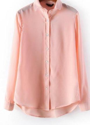 Шифоновая блуза персикового цвета с пайетками