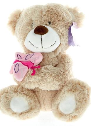 М'яка плюшева іграшка ведмедик, ведмідь з метеликом snuggles10 фото