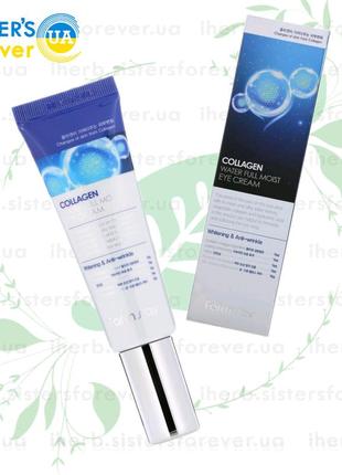 Крем для век антивозрастной с высоким содержанием коллагена farmstay collagen water full moist eye cream 50ml1 фото