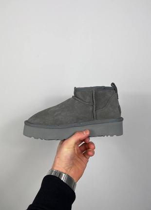 Угги угги угг ugg ultra mini platform grey7 фото