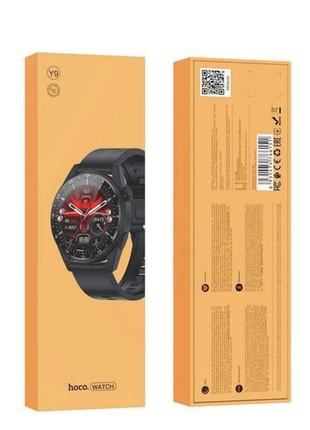 Смарт часы smart watch hoco y9 поддержка звонков черный5 фото