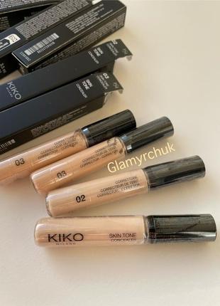 Консилер kiko milano skin tone concealer жидкий разглаживающий корректор с натуральным финишем 02,03