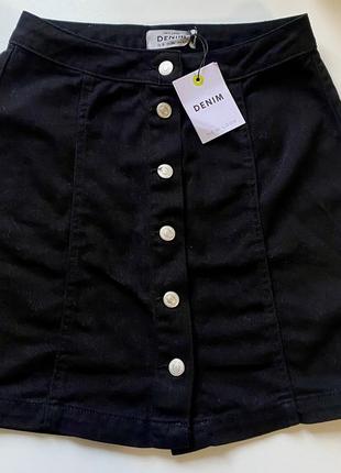 Джинсовая черная юбка от new look denim1 фото