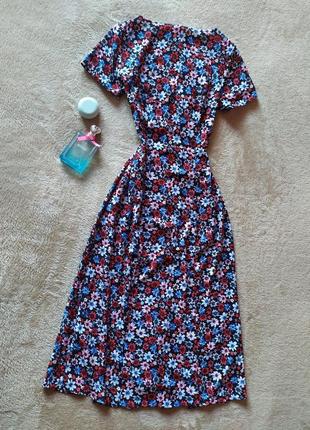 Шикарное качественное стильное длинное платье с разрезами на ножках на пуговицах цветочный принт3 фото