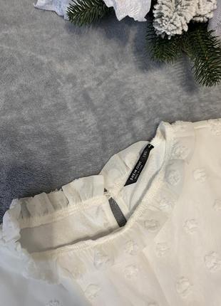Белая классическая блузка в горох3 фото