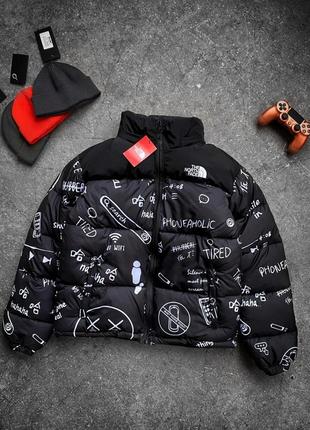 Куртка пуховик с принтами белая