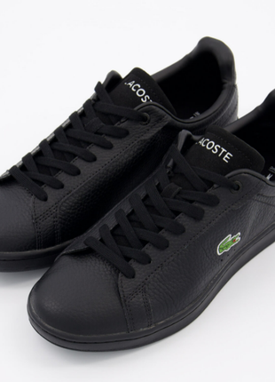 Оригінальне взуття від lacoste black leather trainers розмір 422 фото