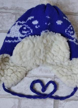 Зимняя шапка ушанка для мальчика на овчине2 фото