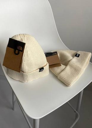 Шапка the north face, шапка тнф молочна купити чоловіча/підліткова
