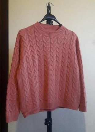 Розовый укороченный свитер