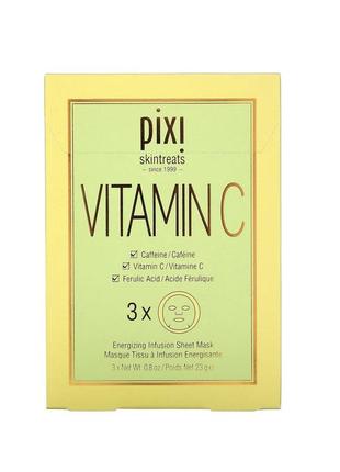 Набор масок для лица pixi vitamin c mask (3 шт).4 фото