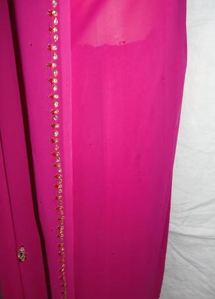 Малинове, рожеве індійське сарі3 фото