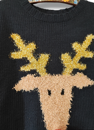 Новогодний джемпер рождественская одежда для фотосессии свитер тепла кофта олень3 фото