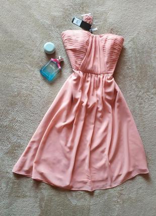 Нежное женственное, невероятно качественное корсетное платье в персиковом цвете