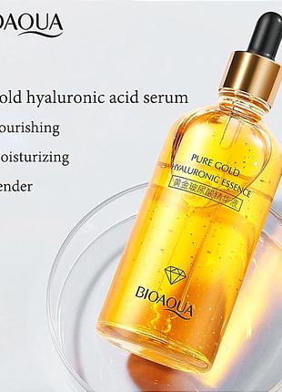 Сироватка для обличчя bioaqua 24 k gold hyaluronic acid 100 мл