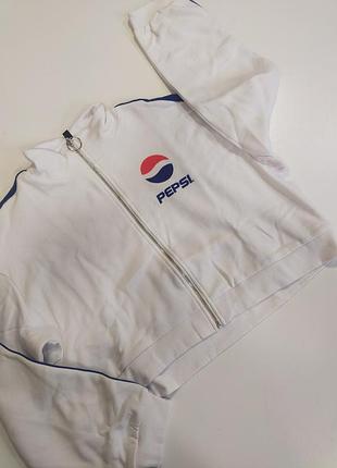 Укороченная кофта-топ "pepsi" на застежку