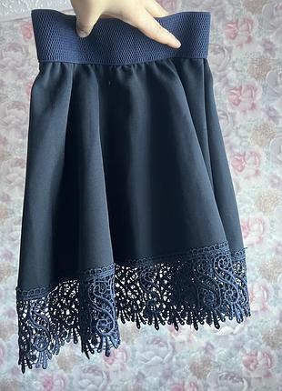 Темно синяя юбка в школу 3