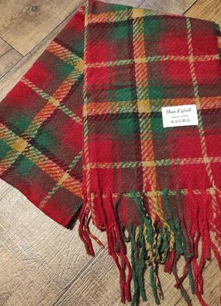 Шарф теплый зимний красный