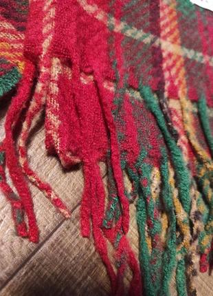 Шарф теплый зимний красный