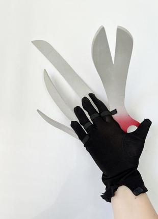 Костюм эдвард руки-ножницы платье перчатки черный готический карнавальный маскарадный костюм готический женский джоне депп9 фото