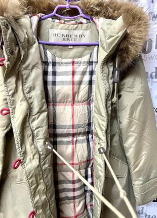 Пальто пуховик, парка burberry brit, пух 80%❄️☃️3 фото