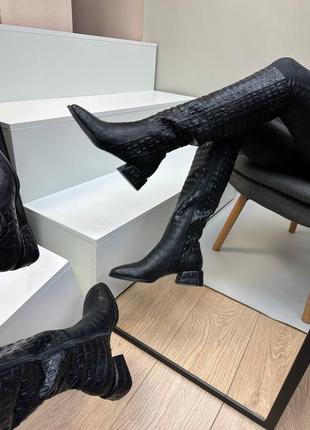 Екслюзивні чоботи з італійської шкіри жіночі4 фото