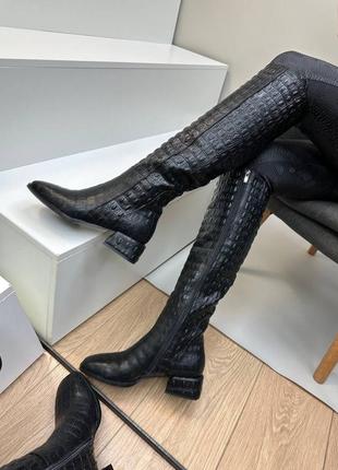 Екслюзивні чоботи з італійської шкіри жіночі7 фото