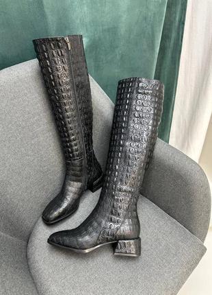 Екслюзивні чоботи з італійської шкіри жіночі5 фото
