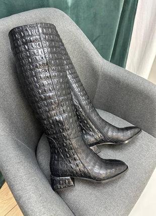 Екслюзивні чоботи з італійської шкіри жіночі6 фото