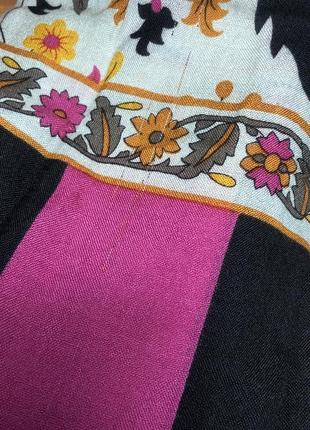 Шерстяной большой палантин шарф яркий цветы нюансы10 фото
