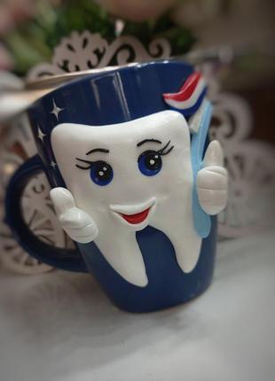 Сувенирная чашка и ложка для стоматолога