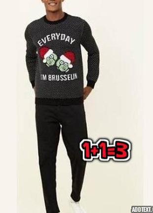 🌿1+1=3 фирменный мужской новогодний свитер new look, размер 44 - 463 фото