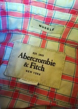 Высокого качества хлопковая рубашка в клетку культового американского бренда abercrombie &amp; fitch.4 фото