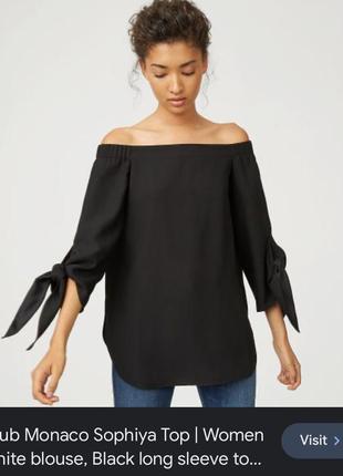 Елегантна чорна блуза з відкритим плечем ізраїльського бренду studio pasha