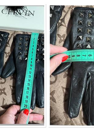 Аутентичные кожаные перчатки valentino made in italy,с металлическими заклёпками🔥7 фото