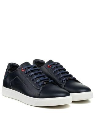 Кеды кожаные темно-синие 2584