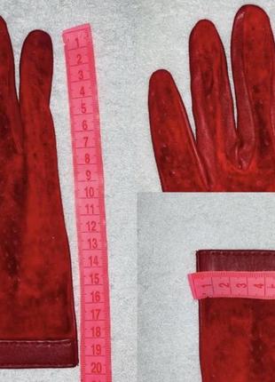 Оригінальні шкіряні рукавиці john rocha розмір 7 м червоного кольору8 фото