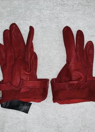 Оригінальні шкіряні рукавиці john rocha розмір 7 м червоного кольору7 фото