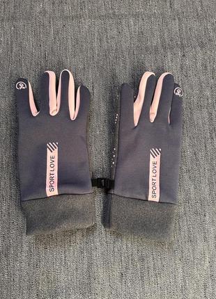 Жіночі теплі осінньо-зимові спортивні рукавички водонепроникні та протиковзкі2 фото