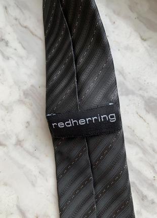 Нарядный узкий галстук в сриблястую полоску3 фото