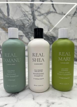 Успокаивающий шампунь с маслом таману rated green real tamanu cold pressed tamanu oil soothing scalp shampoo 400 мл4 фото