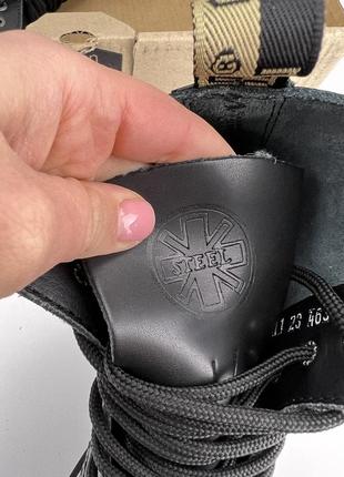 Ботинки steel 113/114/om/b на 8 люверсов, оригинальные ботинки стол женские черные