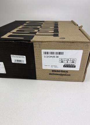Ботинки steel 113/114/om/b на 8 люверсов, оригинальные ботинки стол женские черные