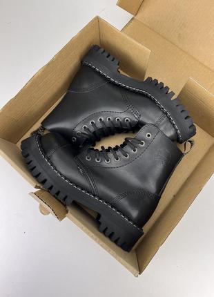 Ботинки steel 113/114/om/b на 8 люверсов, оригинальные ботинки стол женские черные